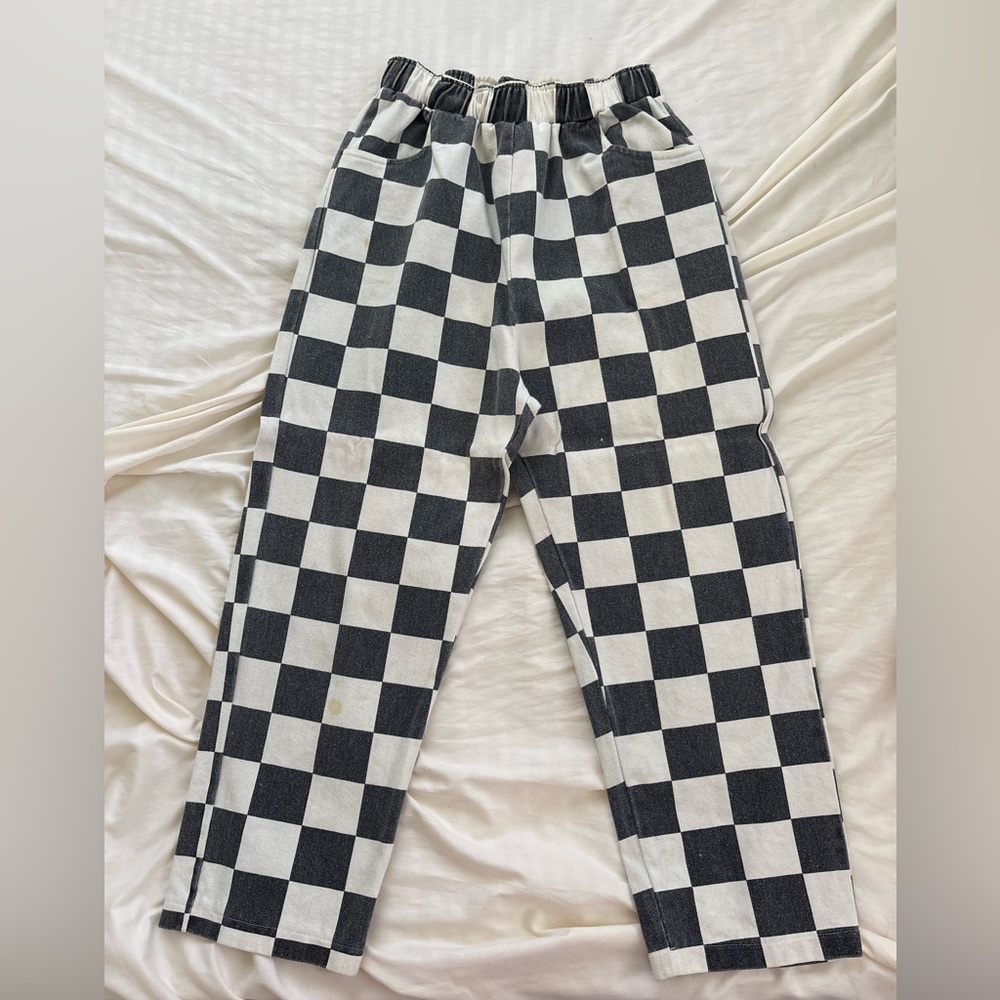 Checkered Black and White Pants